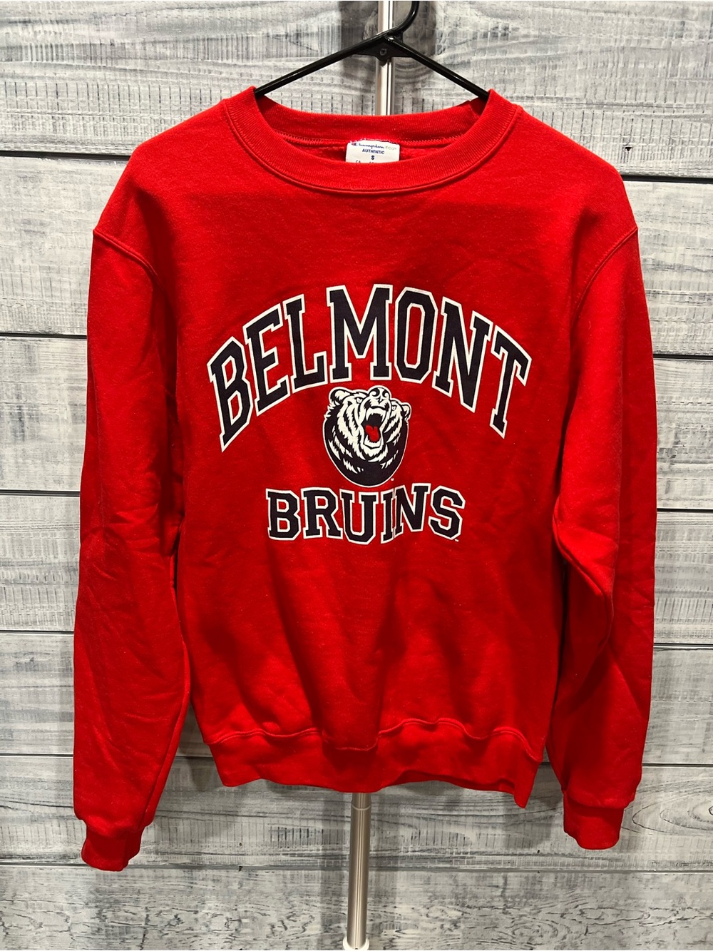 Champion Red Belmont Bruins Crewneck Sweatshirt